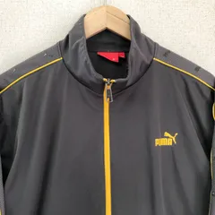 (^w^)b PUMA プーマ ジャージ ウインド ブレーカー トラック ジャケット ジップアップ ブランドロゴ 日本製 スポーツ アウトドア トレーニング 運動 グレー メンズ サイズ M