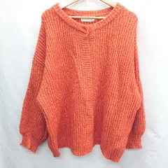 ◇ Aunt Marie's アントマリーズ 長袖 カーディガン サイズF オレンジ レディース E  【1407020058537】