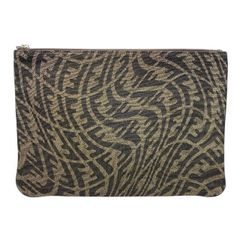 FENDI フェンディ 7N0111 クラッチバッグ セカンドバッグ クラッチポシェット 手持ちカバン 総柄 キャンバス ブラウン ブラック