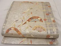 平和屋着物■六通柄袋帯　唐織　片輪車枝垂れ花文　金銀糸　鈴乃屋扱い　逸品　n-ip0714