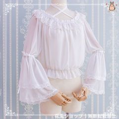 ATELIER PIERROT シャーリング姫袖ブラウス 白 - メルカリ