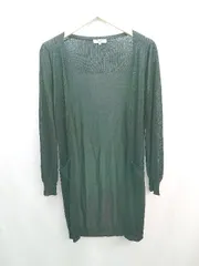 ◇ ◎ NATURAL BEAUTY BASIC 薄手 はおり 春夏 ロング丈 シンプル 長袖 カーディガン サイズM ブラック レディース E  【1307210039448】