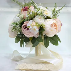 ブーケ ウェディング ブライダルブーケ 2色展開 花嫁 ホワイト 白 ガーデンウェディング 造花 結婚式 前撮り 披露宴 海外挙式 ウェディングブーケ 豪華 花束 ガーリー 可愛い フラワー お洒落 二次会