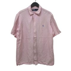 GM721  POLO RALPH LAUREN ポロ ラルフ ローレン 半袖 シャツ トップス 羽織り ピンク メンズ M
