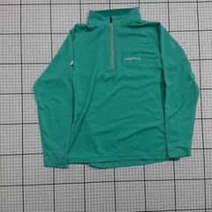 ◇ ⊂ mont-bell モンベル シンプル系 長袖 ハーフジップ薄手ジャケット サイズ140 エメラルドグリーン系 キッズ 子供服 E  【1509100030676】