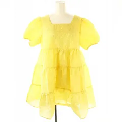 シスタージェーン Sister Jane 総柄 ひざ丈 半袖ワンピース S 黄色 /MI ■OS