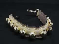 ■美品■ FENDI フェンディ ストラップユー レザー バッグ用 ショルダーストラップ 肩掛け ゴールド系×アイボリー系 BQ0018