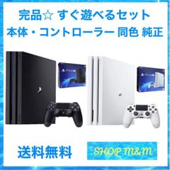 PS4 本体 pro 1TB CUH-7200BB01 7200BB02 選べる2色 完品 外箱付 イヤホンマイク付 説明書付 すぐ遊べるセット 純正 コントローラー 中古
