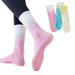 [Frenflu] ピラティス 靴下【3組】滑り止めピラティスソックス ヨガ靴下 防寒対策 抗菌消臭靴下 四季用ソックス レデイーズソックス 室内運動用 吸湿性 通気性 グラデーションカラー