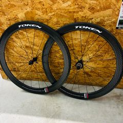 【良品】 TOKEN T55 CARBON ARSENAL チューブラー ホイール シマノフリー 11s 前後セット カーボン 700 リムブレーキ TU トーケン
