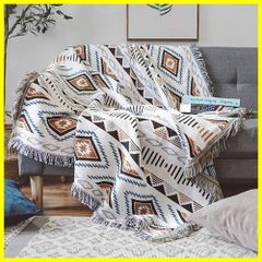 【最短発送】TMVOK マルチカバー ソファカバー 長方形 130*180cm ブランケットフリンジ付き 北欧風 綿 1人 2人掛け 肘付き 肘なし ソファーかばー カウチ テーブルクロス リバーシブル 犬猫傷 防止 保護カバー 四季通用 大判 洗える