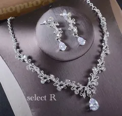 新品 キュービックジルコニア ネックレス ピアス ウェディング アクセサリー