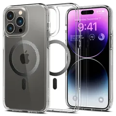 Spigen iPhone14ProMax ケース MagSafe対応 マグネット搭載 黄変なし 2重構造 米軍MIL規格取得 耐衝撃 すり傷防止 マグセーフ 適用カバー ワイヤレス充電対応 ウルトラ・ハイブリッド マグフィット ACS04827 (カーボ 0
