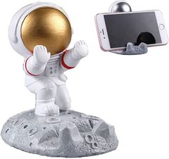 NABESHI 스마트 폰 홀더 탁상 iphone 아이폰 스탠드 휴대 우주 비행사 입고 귀여운 멋쟁이 메모 ipad 지원 골드(지지 골드)