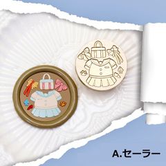きせかえアニマルシーリングスタンプ ねこのお洋服 ラウンド30mm Aセーラー