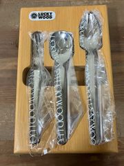 【新品未使用品】ラッキーウッド カラトリー15本セット