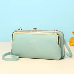 ☆ ライトグリーン ☆ スマホショルダー 財布 レディース おしゃれ hksd1010 お財布 ショルダー スマホショルダー レディース おサイフショルダー お財布ショルダー ショルダーバッグ お財布ポシェット スマホポーチ 長財布 長サイフ ミニショルダー