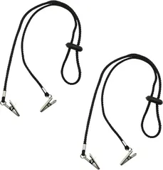 AnMIST 帽子クリップ ハンカチクリップ スタイクリップ よだれかけクリップ 長さ調節可能 エプロン 2個セット(ブラック)