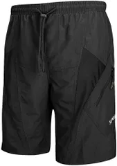 Santic(サンティック) メンズ サイクルパンツ ショートパンツ ハーフパンツ パッド付き カジュアル 吸汗速乾 Ｌ( ブラック,  L)