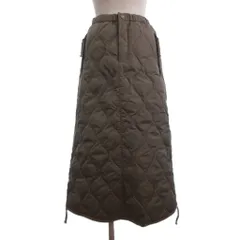 タイオン TAION 美品 ミリタリージップガゼット ダウンスカート ロング キルティング W150SKGZML-1 緑 カーキ M