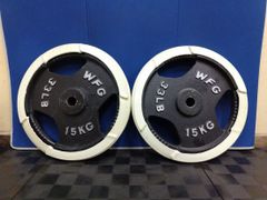 【中古】［WILD FIT］28mmラバーリングプレート15kg（2枚1組）