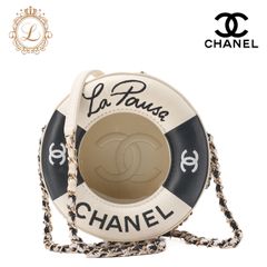 CHANEL シャネル 　クルーズライン　浮き輪　 チェーンショルダーバッグ　ラムスキン×ビニール　黒（ゴールド金具）レディースバッグ ハイブランド【中古】【送料無料】