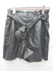 ◇ ⊇ ZARA ザラ フェイクレザー ショート　パンツ サイズEUR L USA L MEX 30 ブラック レディース P  【1410230019465】
