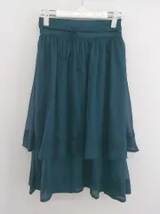 ◇ ◎ one after another NICE CLAUP シアー調 膝下丈 フレア スカート ブルー系 レディース P  【中古】 【1208260003642】