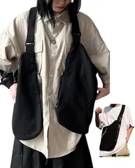 motayu18 ベスト 着れるバッグ 手ぶら バイク乗り 2way 多機能ベスト アウトドア ショルダーバッグ 山登り 釣り キャンプ カジュアル ベストジャケット(ブラック)