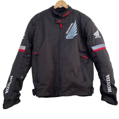 【美品】 HONDA ホンダ メンズ ポリエステル バイクライディングジャケット 黒系 ブラック系 Lサイズ　 15538-100
