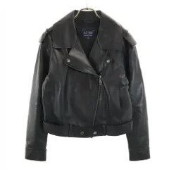 アルマーニジーンズ シープレザー ダブルライダースジャケット 38 ブラック ARMANI JEANS レディースのサムネイル