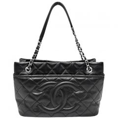シャネル ハンドバッグ レディース マトラッセ チェーンショルダー ココマーク 肩掛け ココ 鞄 かばん CHANEL キャビアスキン ブラック 黒 シルバー金具 美品【中古品】