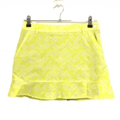 【美品】ニューバランスゴルフ スカート イエロー×白 ロゴ総柄 内側インナーパンツ  レディース 1(M) ゴルフウェア New Balance