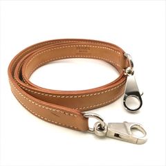 良品 HERMES エルメス ケリー ボリード用 シルバー金具 レザー ショルダー ストラップ バッグ用 アクセサリー ベージュ a8584