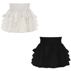 フリル付き ペチコート 白 黒 ガーリー ふわふわ かわいい フリル パニエ 黒 白 スカート下着 インパン ゆめかわ 姫系 ロリータ ブラック/オフホワイト