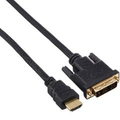 Lumen ルーメン HDMI(オス)⇔DVI(オス)変換ケーブル【2m】ナイロンメッシュガード両端金メッキ ノイズカットシールドHDMI-A⇔DVI-D24+1