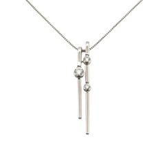 【鑑定済み】正規品 TASAKI タサキ 田崎 ネックレス K18WG ダイヤ3P 0.58ct ホワイトゴールド