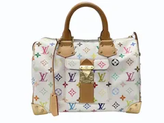 LOUIS VUITTON ルイヴィトン スピーディ30 ハンドバッグ M92643 モノグラム マルチカラー 村上隆 ホワイト 美品 中古 4b007377