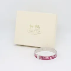 箱付 良品 コーチ POPPY ピンク×シルバー バングル レディース 2000000 NSK OMI