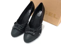 DIESEL ディーゼル パテントレザー×レザー リボン ヒール パンプス 表記サイズ35 (約22.0cm) 靴 シューズ ブラック系 DK0488のサムネイル