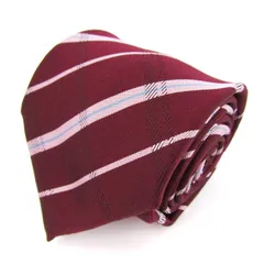 パーフェクトスーツ ブランド ネクタイ ストライプ柄 メンズ ワインレッド P.S.FA 【中古】
