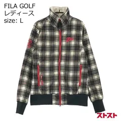 FILA GOLF フィラゴルフ フルジップジャケット チェック柄 ブラック系 L [240001860168]