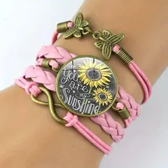 ブレスレット ボヘミアン 編組ブレスレット レザーヴィンテージ ピンク Japanese antique accessory shop