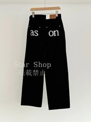 新品未使用 韓国 人気 as"on ason アズオン SMOG WIDE PANTS ファッション スモッグ パンツ デニムパンツ ブラック Y2K