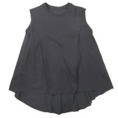 美品 titivate ティティベイト ショルダータック バックフレア トップス ノースリーブ カットソー ヘムライン F 黒 ブラック レディース 古着 中古 USED