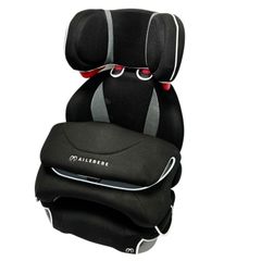 【美品】エールベベ チャイルドシート 1歳から 使える シートベルト 固定 サラットスリーステップ クワトロ ST ブラック 軽量・シンプルモデル ALC246