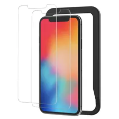 【特売】NIMASO ガラスフィルム iPhone 11 Pro 用 iPhone X XS 適用 強化 ガラス 保護 フィルム ガイド枠 2枚セット