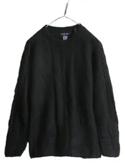 【お得なクーポン配布中!】 手編み 90s OLD GAP ケーブル ハンド ニット セーター レディース S / 90年代 オールド ギャップ ウール ハンドメイド フィッシャーマン 黒