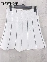 ◇ ●新品● ◎ Mila Owen タグ付き ストライプ 膝丈 フレア スカート サイズ0 ホワイト ブラック レディース 【中古】 【1002800544363】