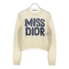 Christian Dior (クリスチャンディオール) Miss Dior Graffiti カシミヤ & シルク ニット セーター ホワイト/ブルー 454S57AM103 レディース